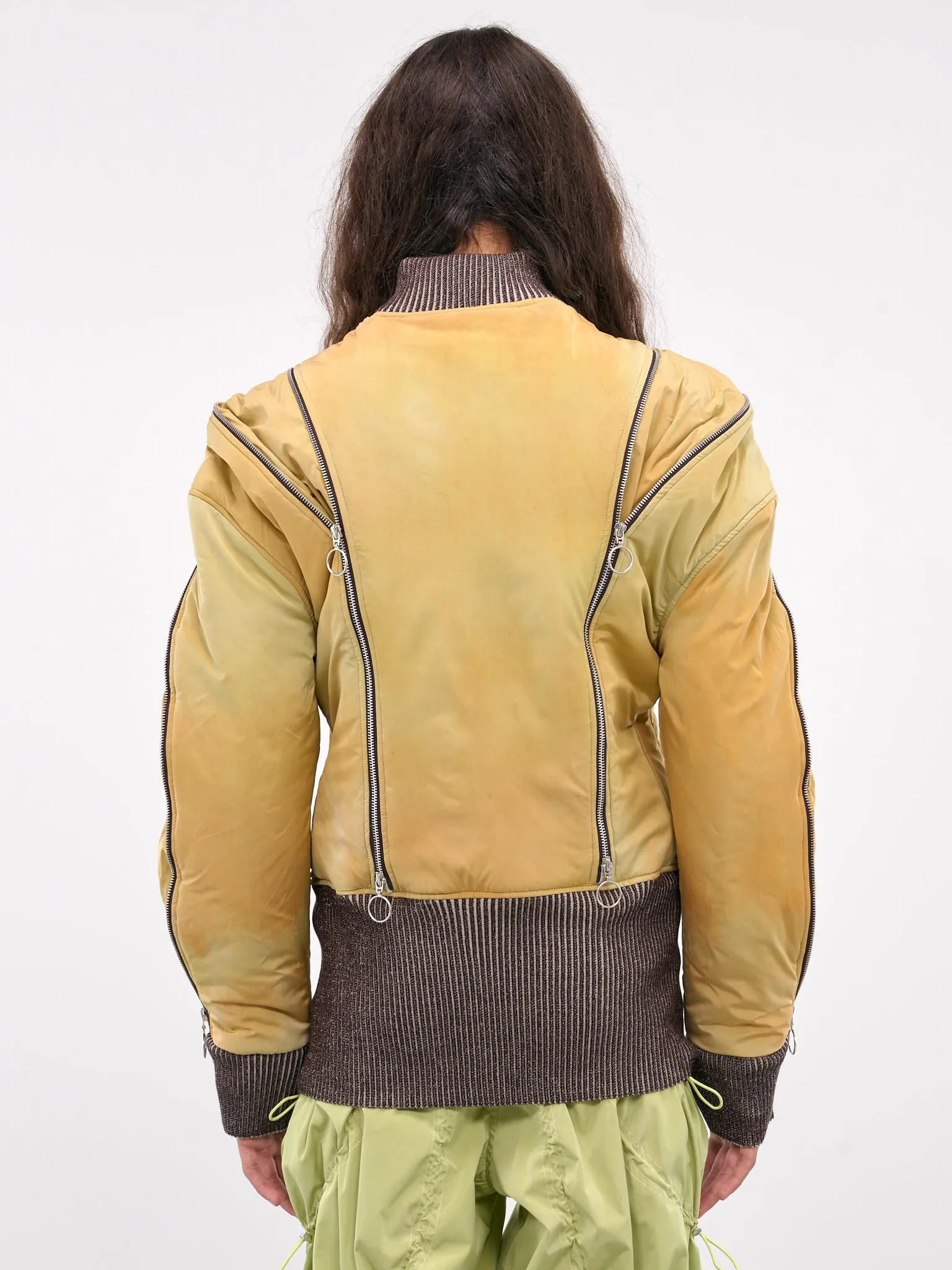 Adjustable Fit Bomber Jacket (ADJBOMBER-LIME-GREEN-BROWN)