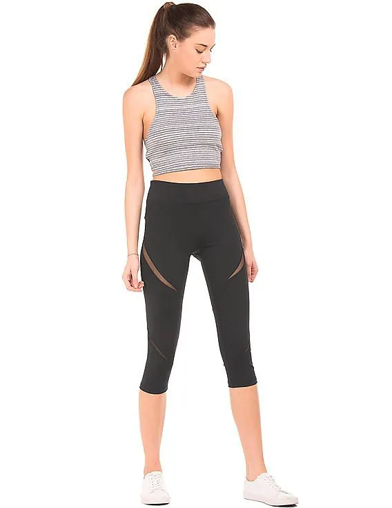 Aeropostale Mesh Trim Cropped Leggings