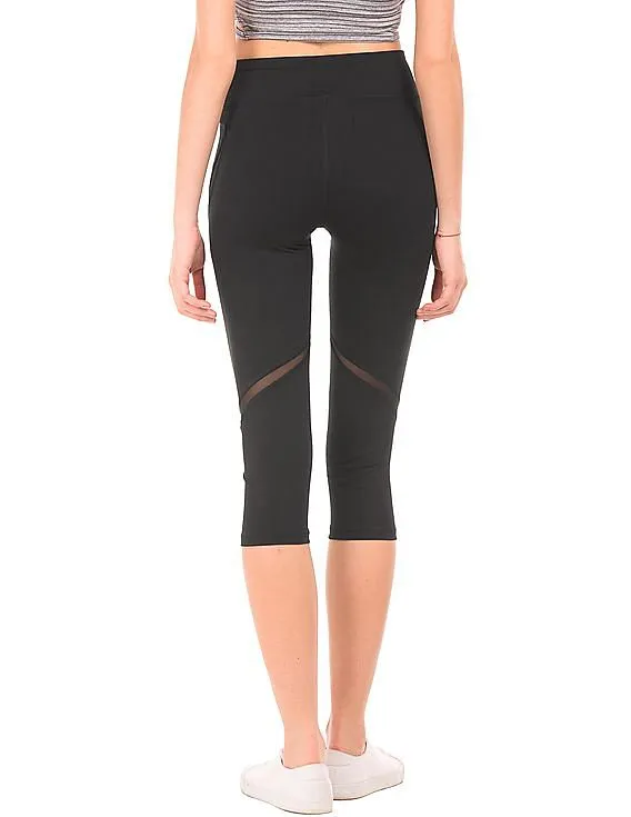 Aeropostale Mesh Trim Cropped Leggings