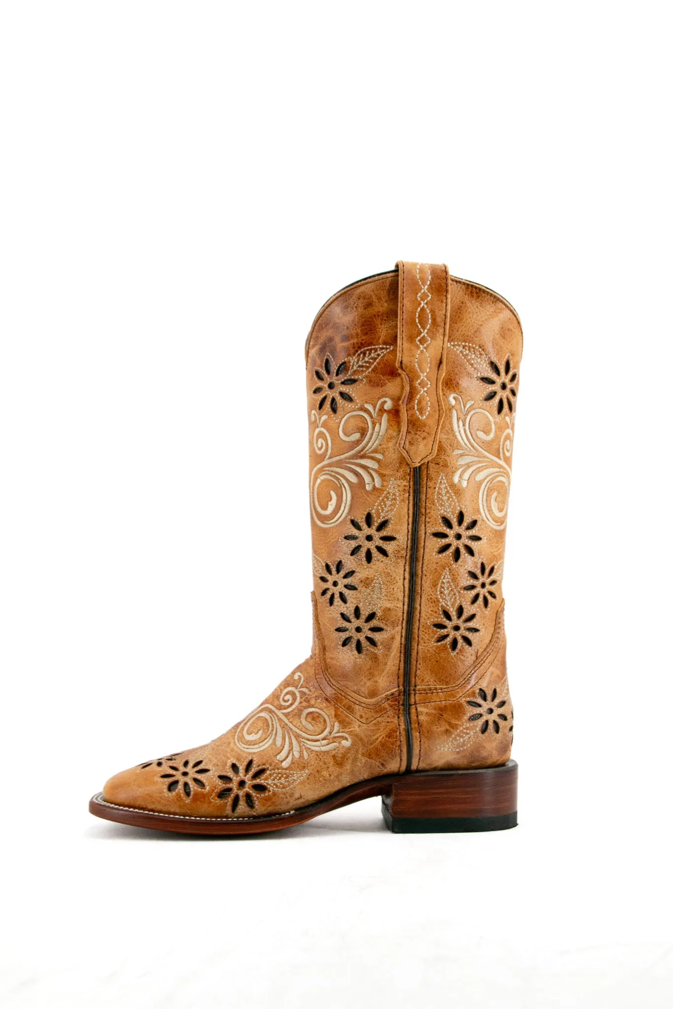 Alora Old Crazy Tan Square Toe Cowgirl Boot FINAl SALE