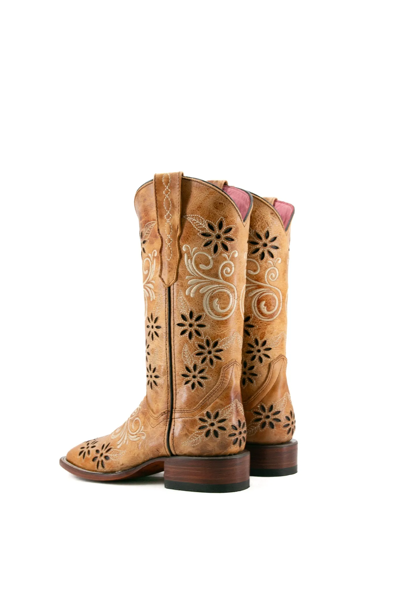 Alora Old Crazy Tan Square Toe Cowgirl Boot FINAl SALE