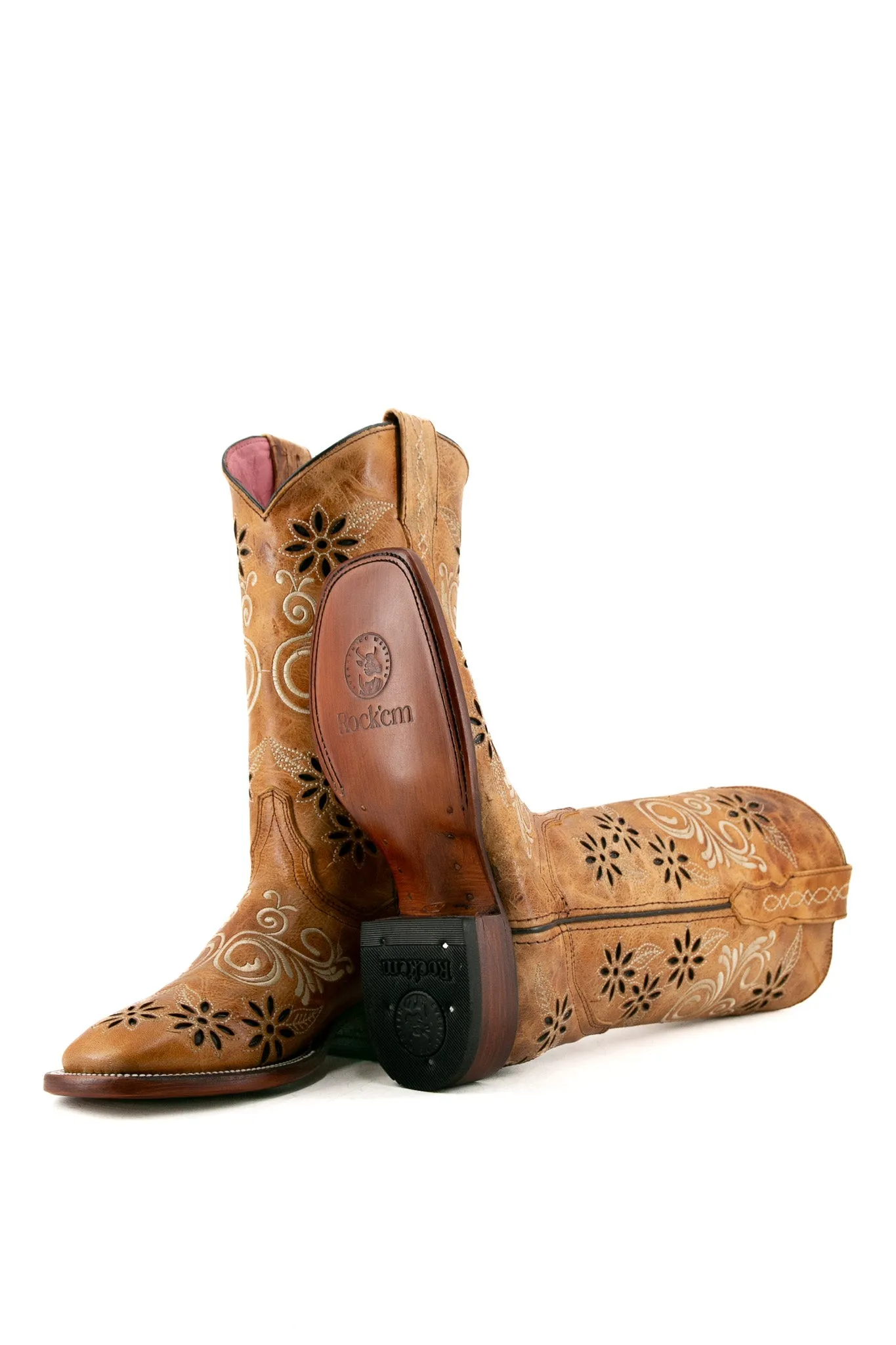 Alora Old Crazy Tan Square Toe Cowgirl Boot FINAl SALE