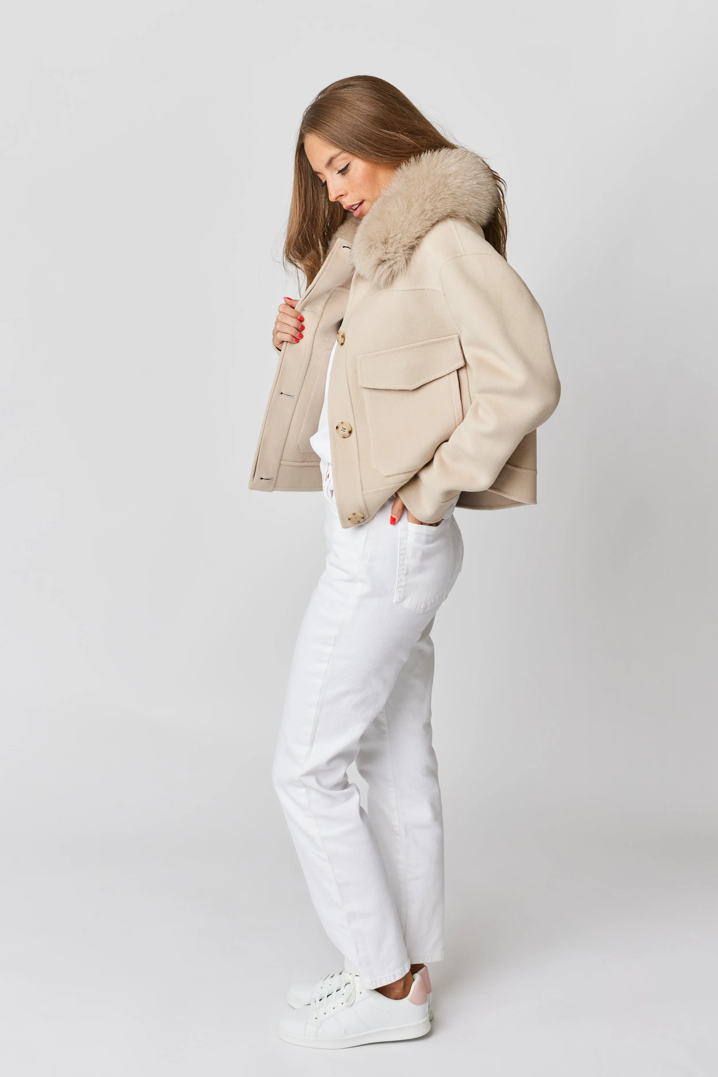 Annabel Cashmere Jacket - Beige