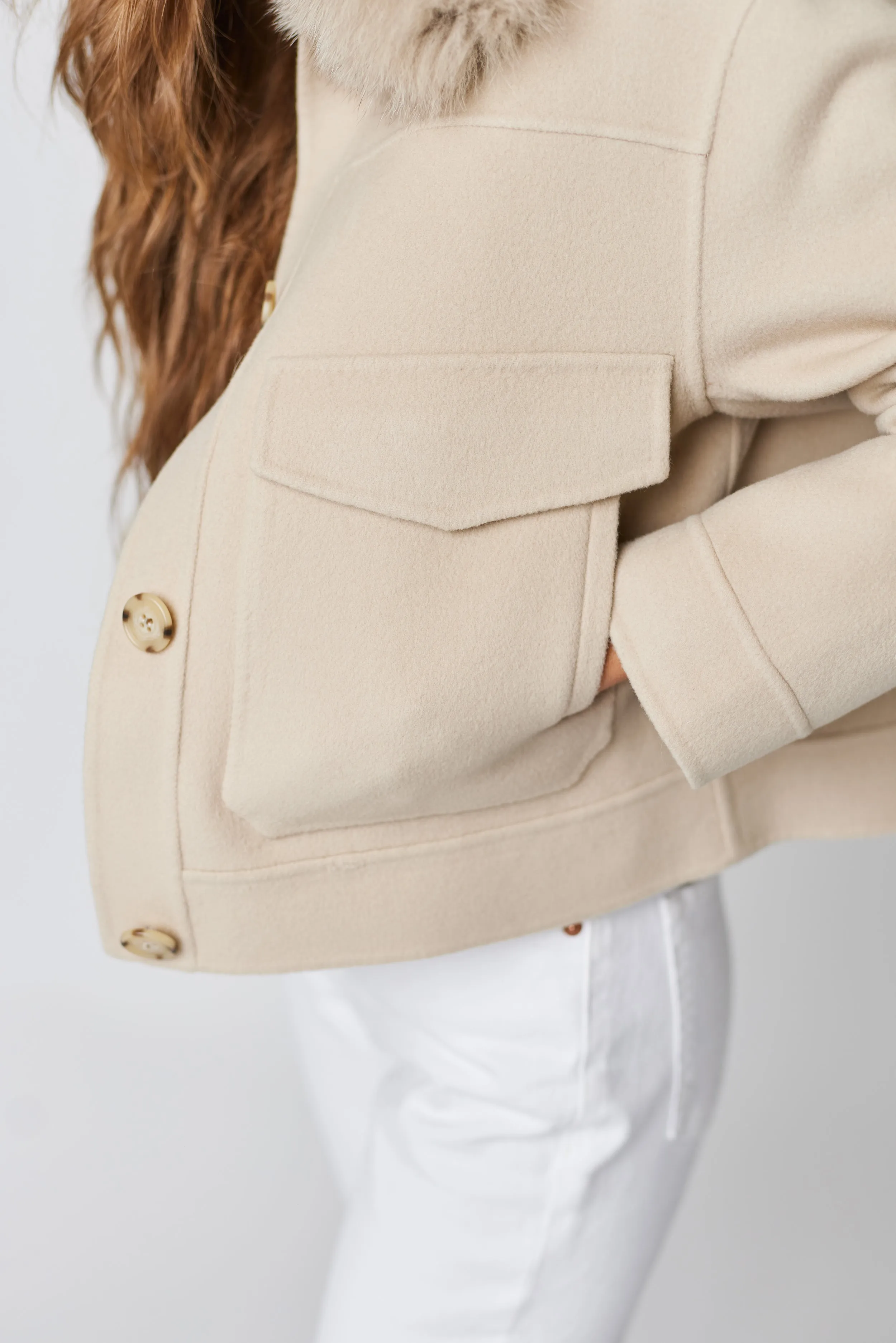 Annabel Cashmere Jacket - Beige