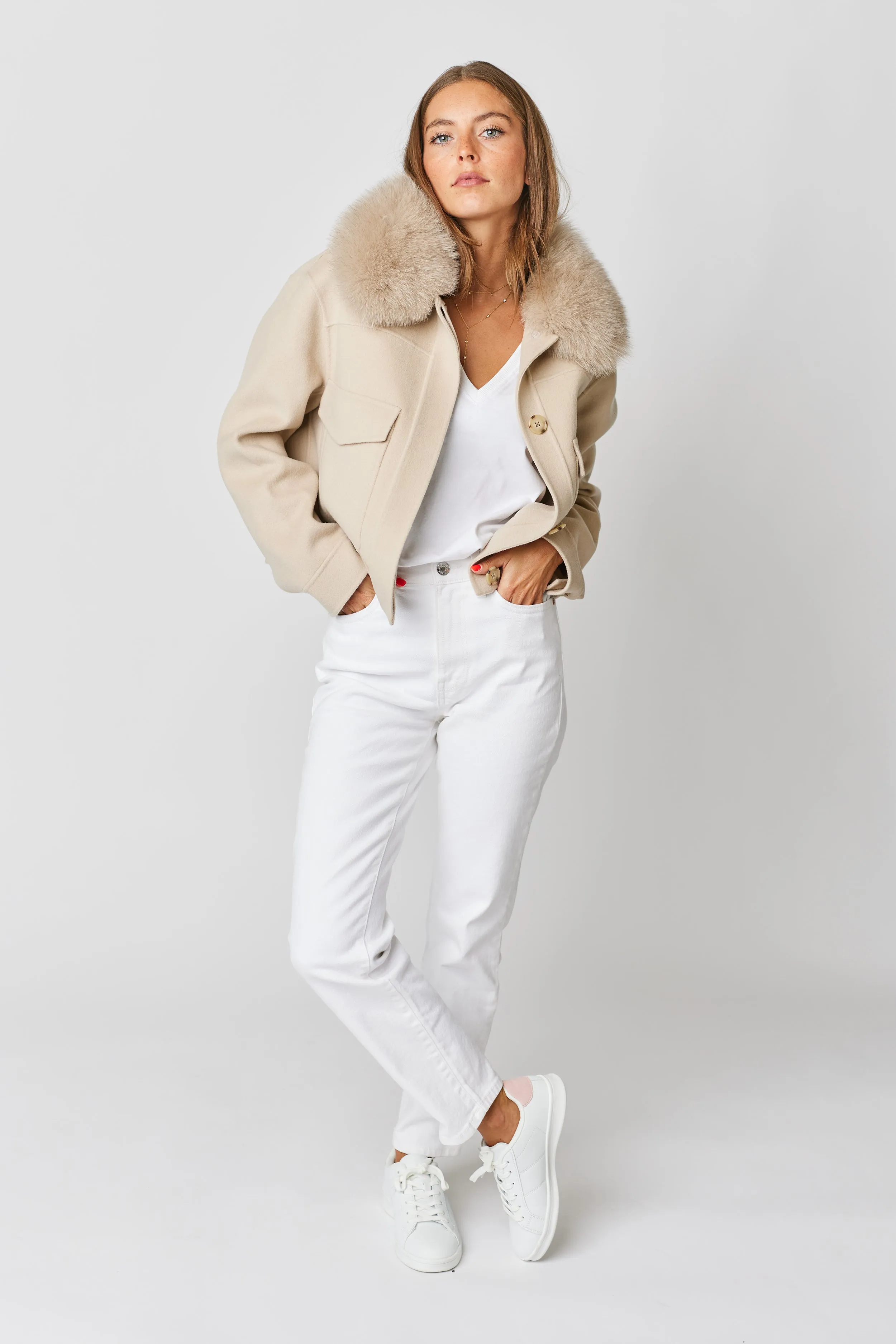 Annabel Cashmere Jacket - Beige