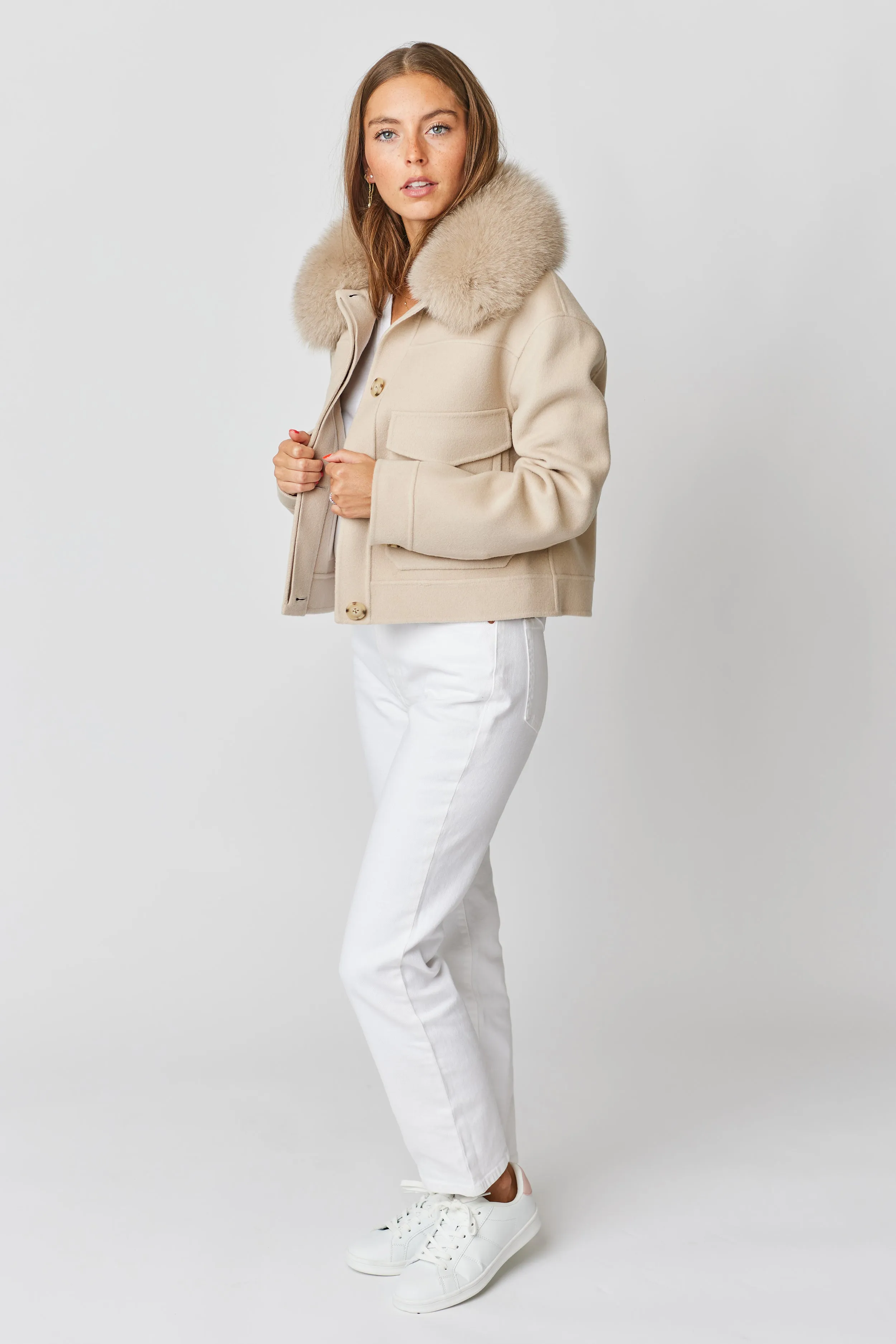 Annabel Cashmere Jacket - Beige