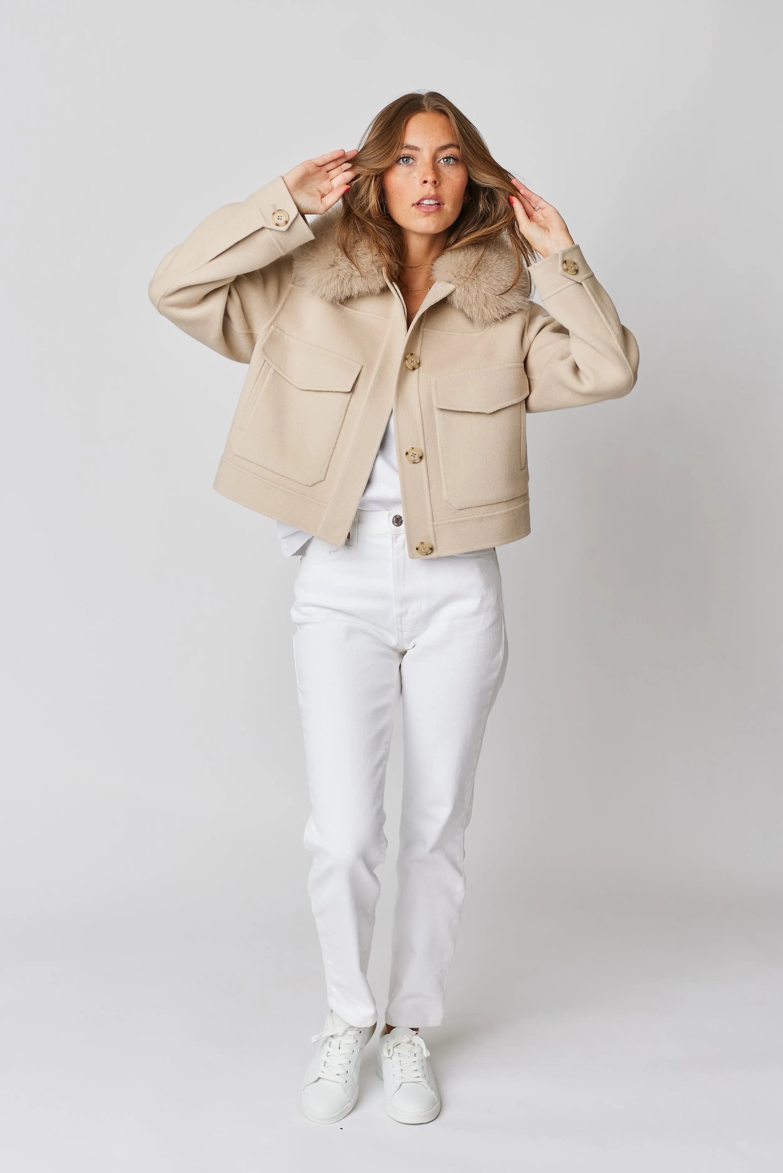 Annabel Cashmere Jacket - Beige