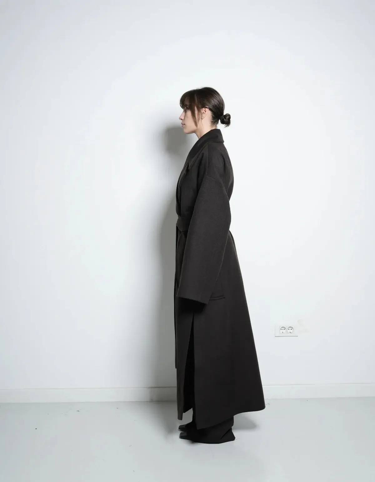 ATHENA Brown Cashmere Maxi Coat - Brown