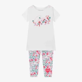 Baby Girls White Cotton Leggings Set