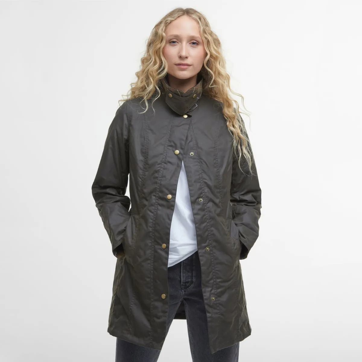 Barbour Belsay Women's Waxed Jacket | Olive