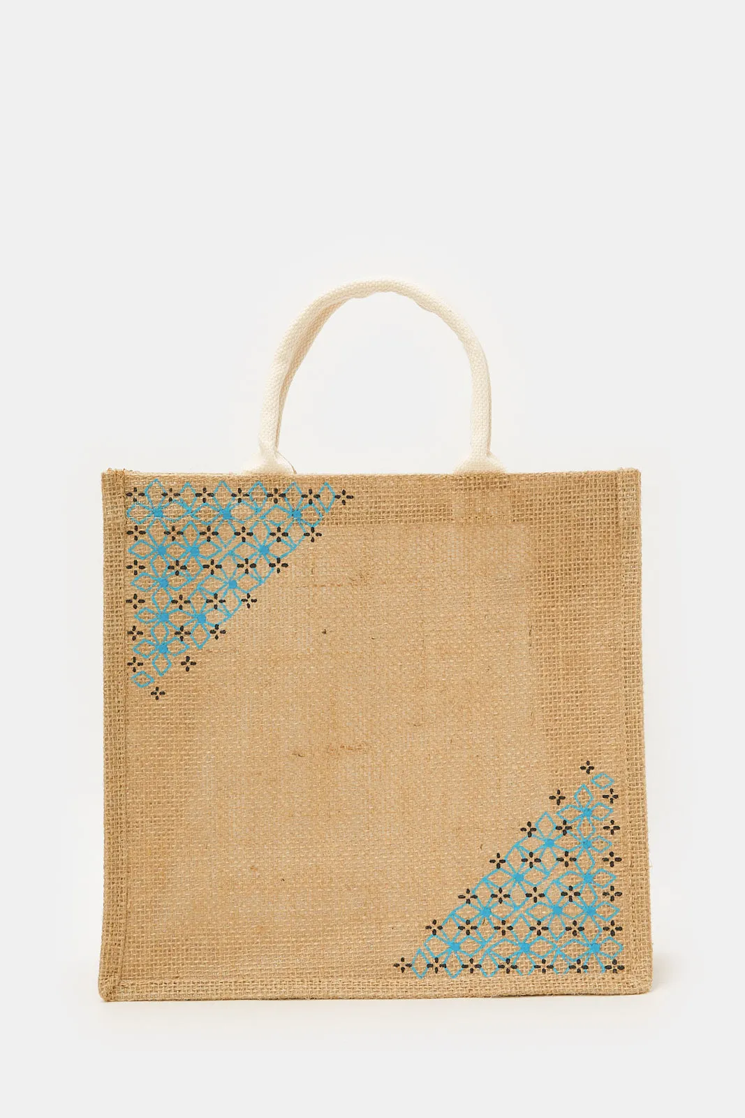 Beige Printed Shopping Bag