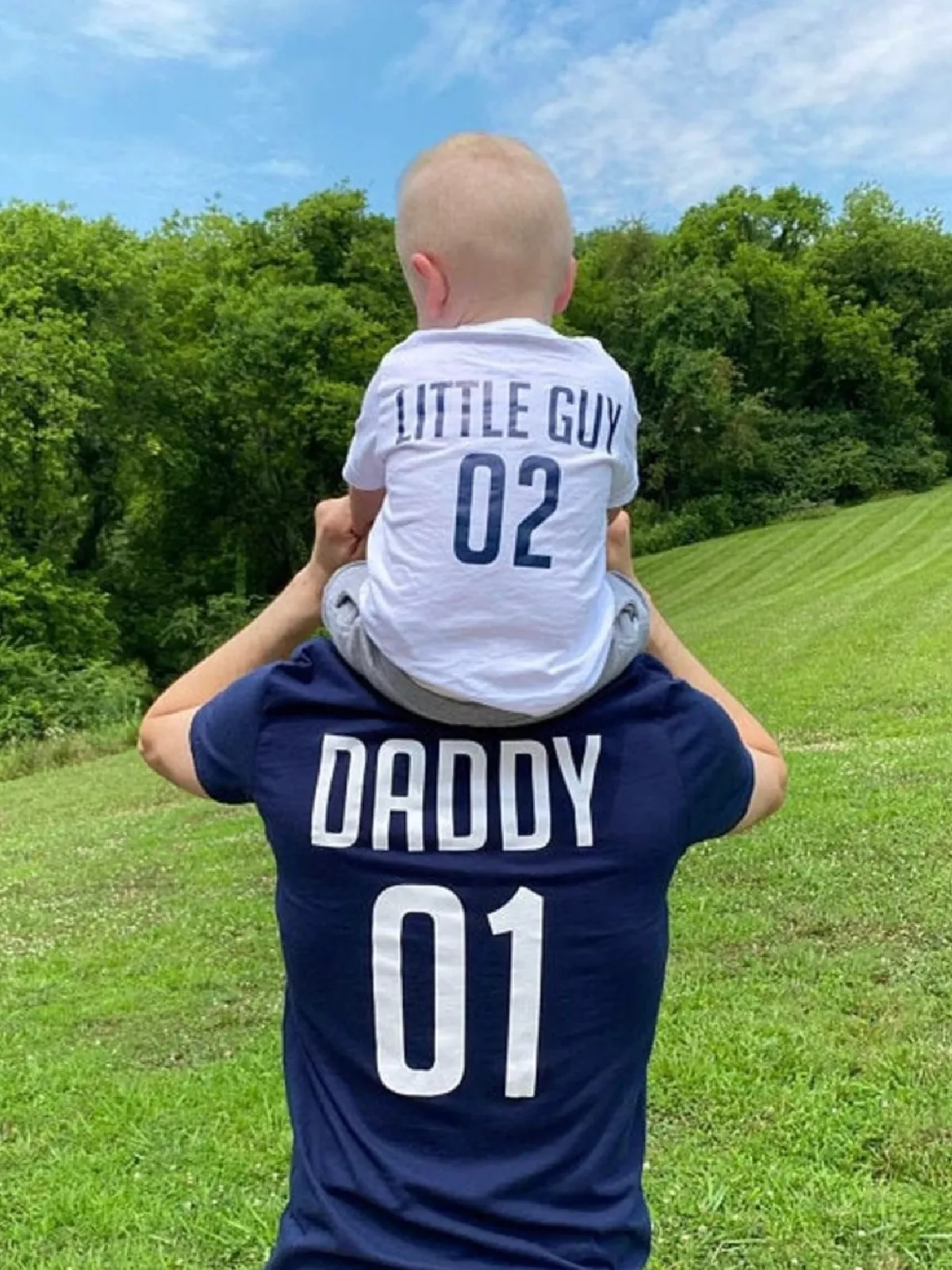 Big Guy + Little Guy Matching Shirts - Navy and White