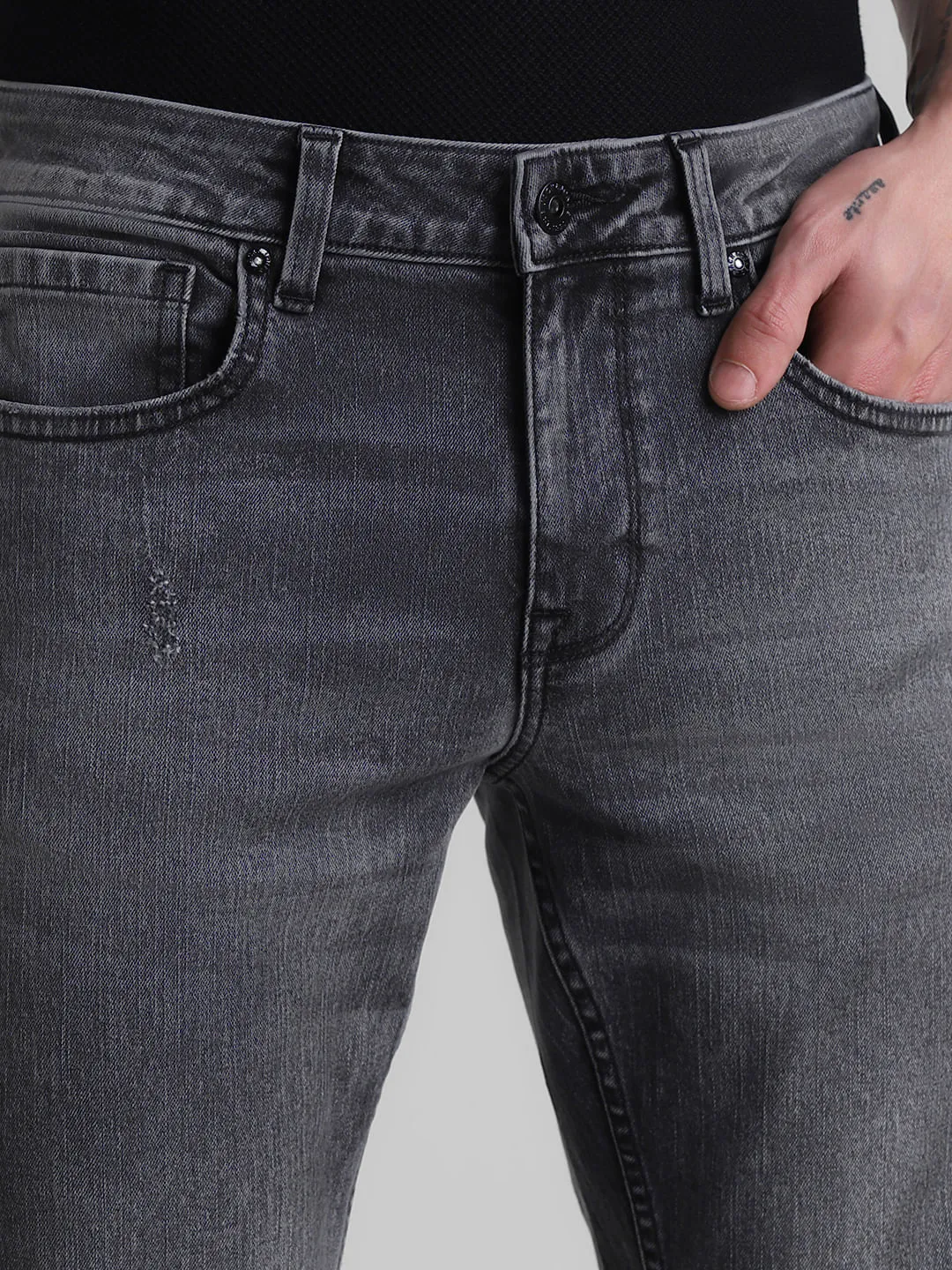 Black Low Rise Glenn Slim Fit Jeans