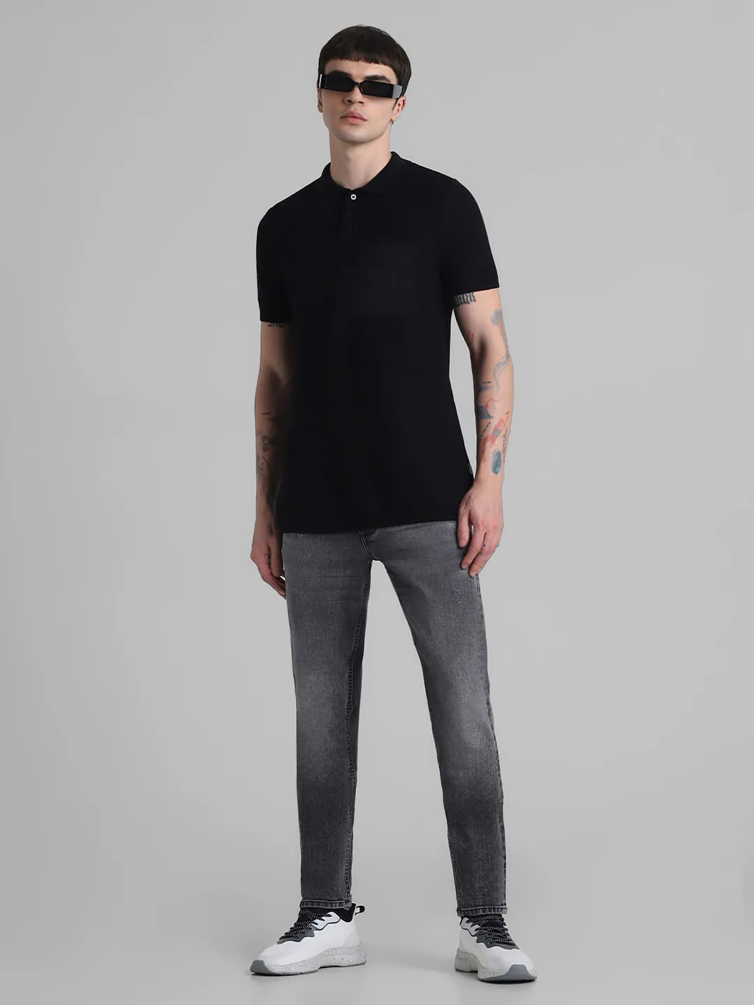 Black Low Rise Glenn Slim Fit Jeans