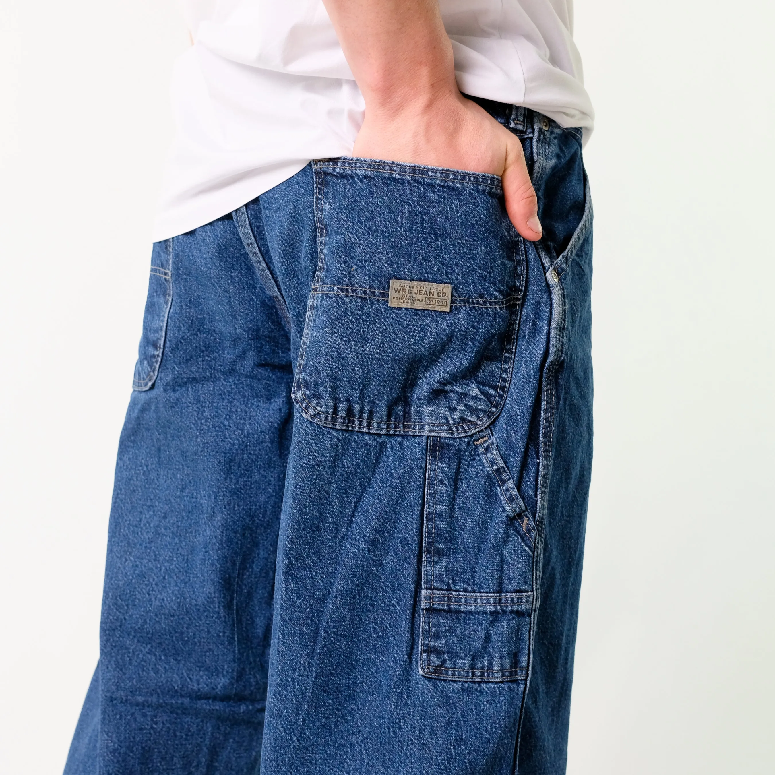 Blue 90s WRG Jean Co Denim Carpenter Jeans Baggy Pants (34x30)