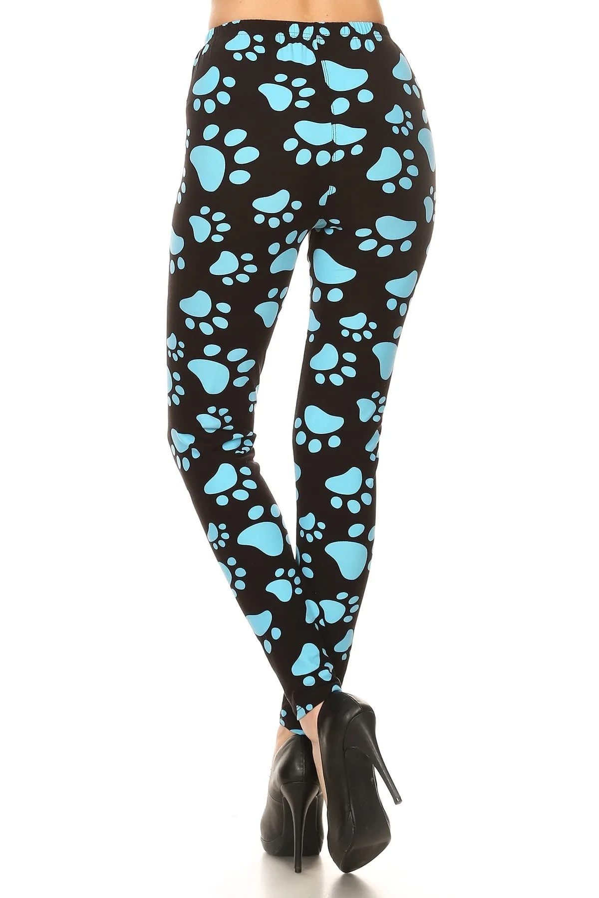 Blue Paw Print Soft Leggings