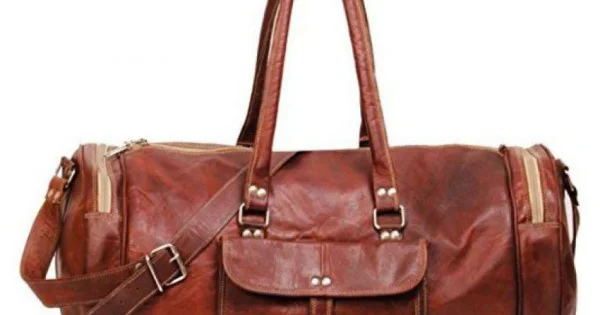 Brown Solid Duffle Bag