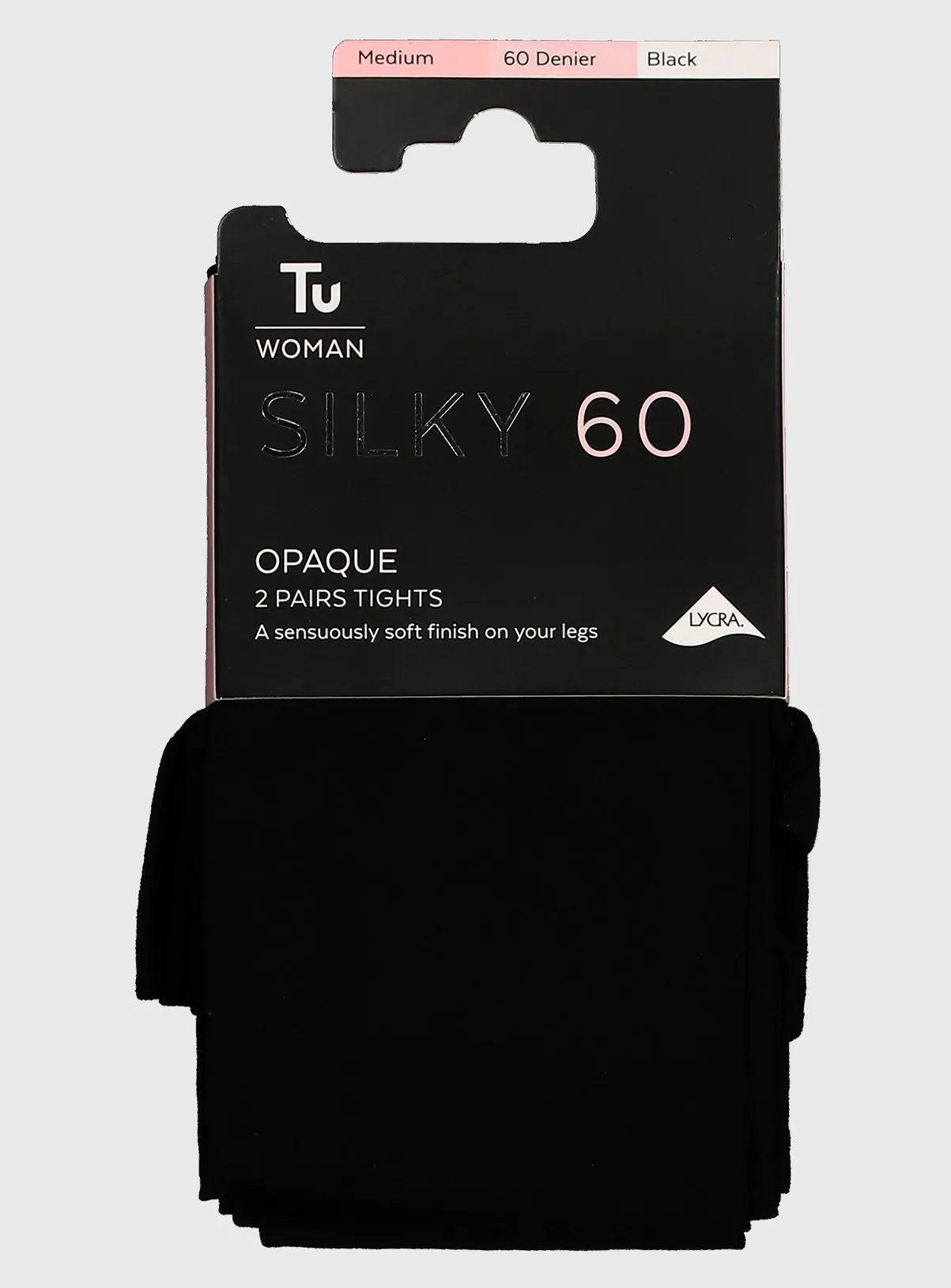 Buy Black Silky 60 Denier Opaque Tights 2 Pack XL | Tights | Tu