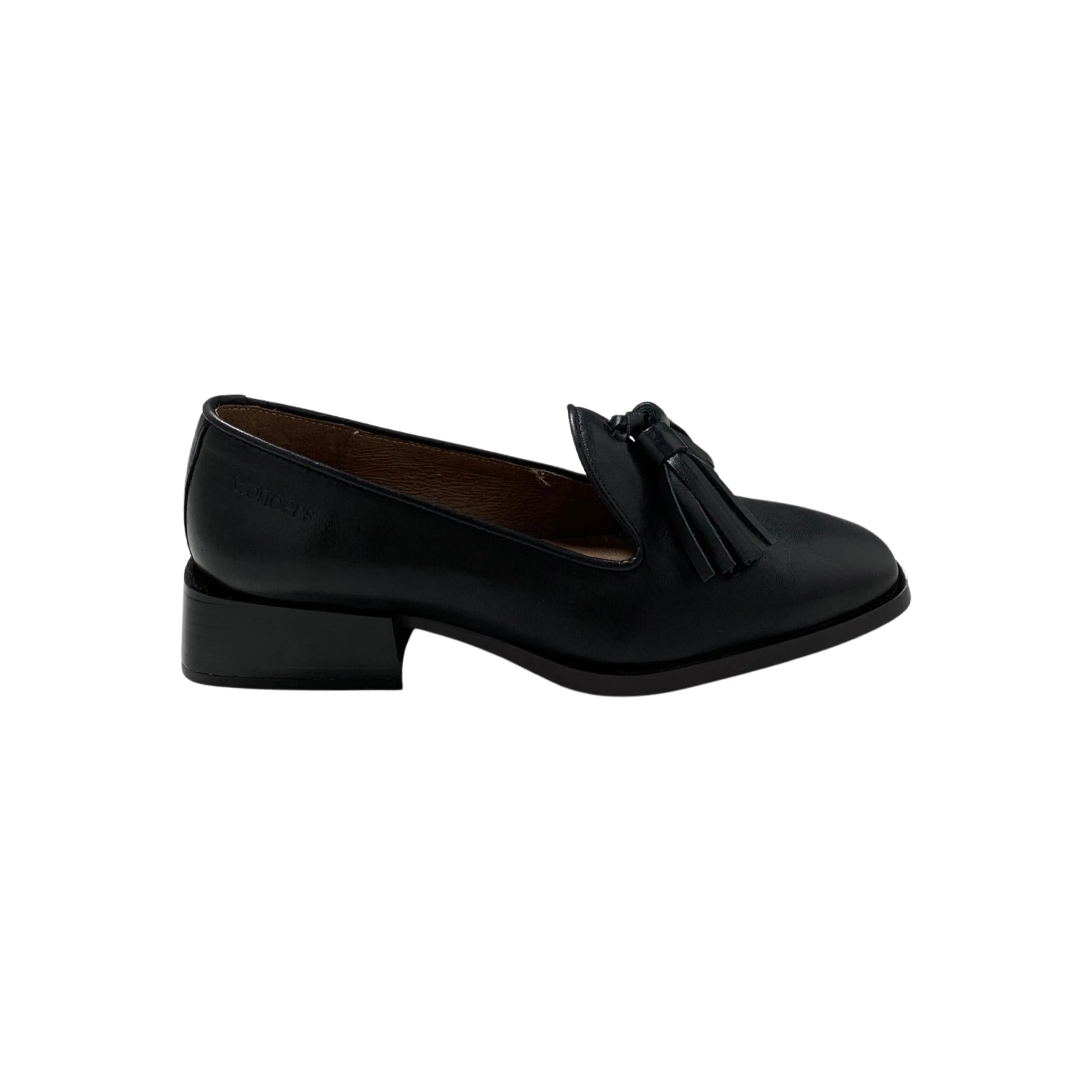 C6801 Black Leather Flat