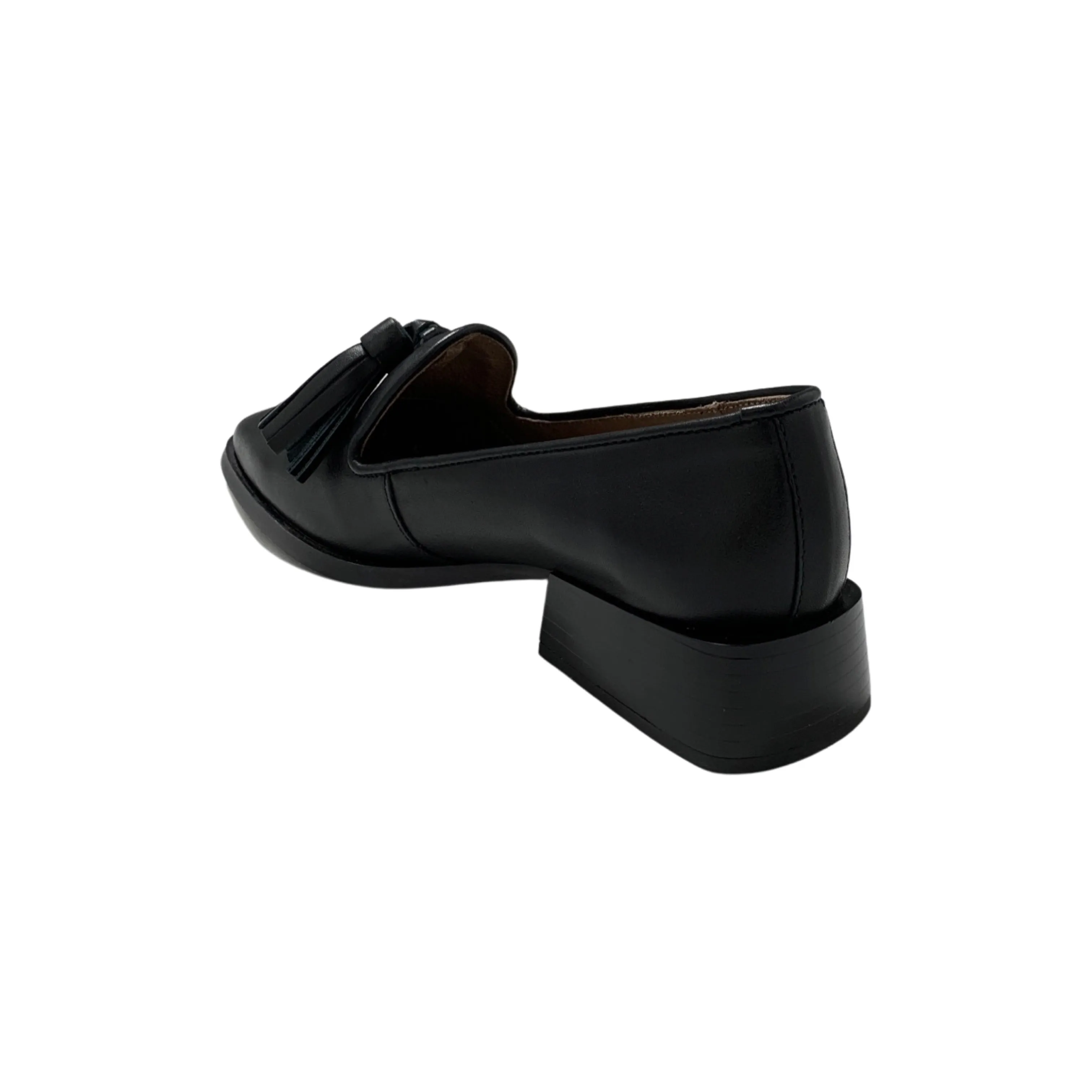 C6801 Black Leather Flat