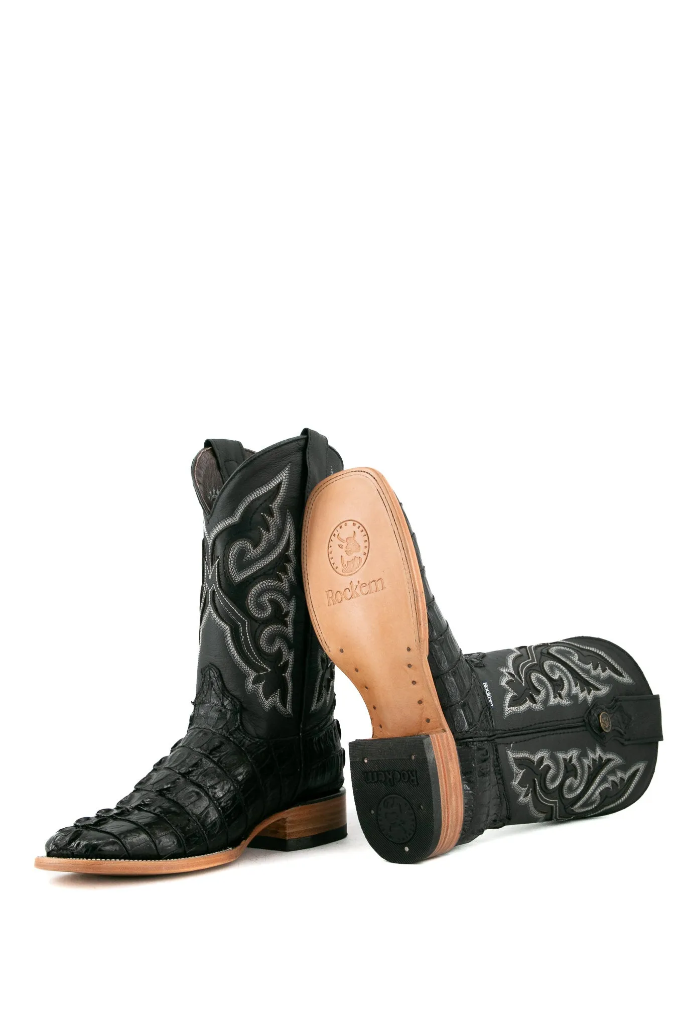 Caiman Tail Square Toe Cowboy Boot