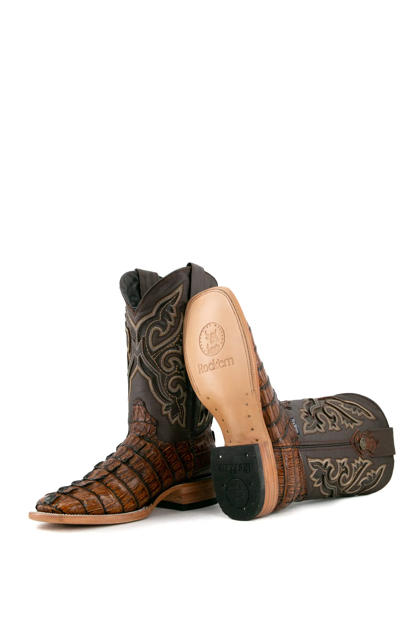 Caiman Tail Square Toe Cowboy Boot