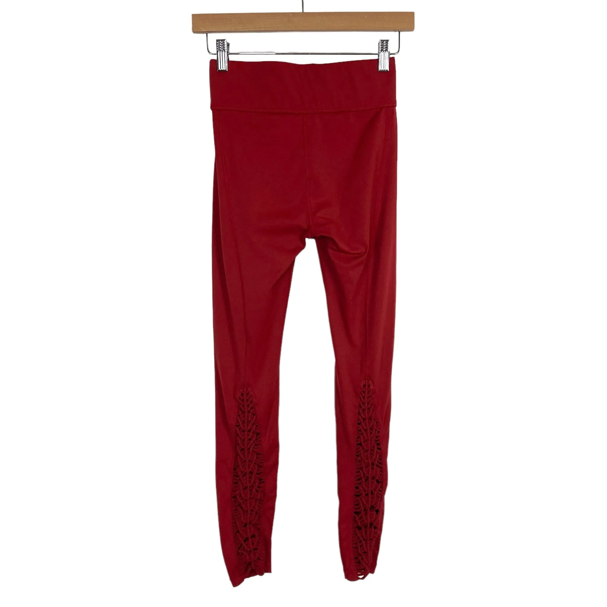 Carbon38 Red Dahlia Padang Macrame Leggings- Size S (we have matching sweatshirt, Inseam 27”, sold out online)