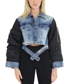 Cargo Jacket w/ Denim Trim