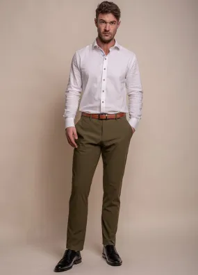 Cavani Reed Khaki Slim Fit Trousers Short, Regular & Long