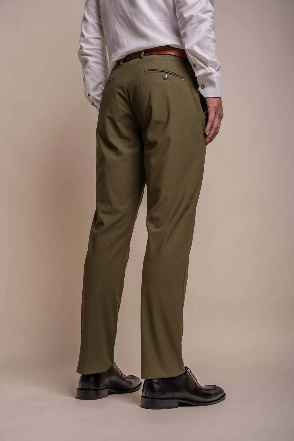 Cavani Reed Khaki Slim Fit Trousers Short, Regular & Long