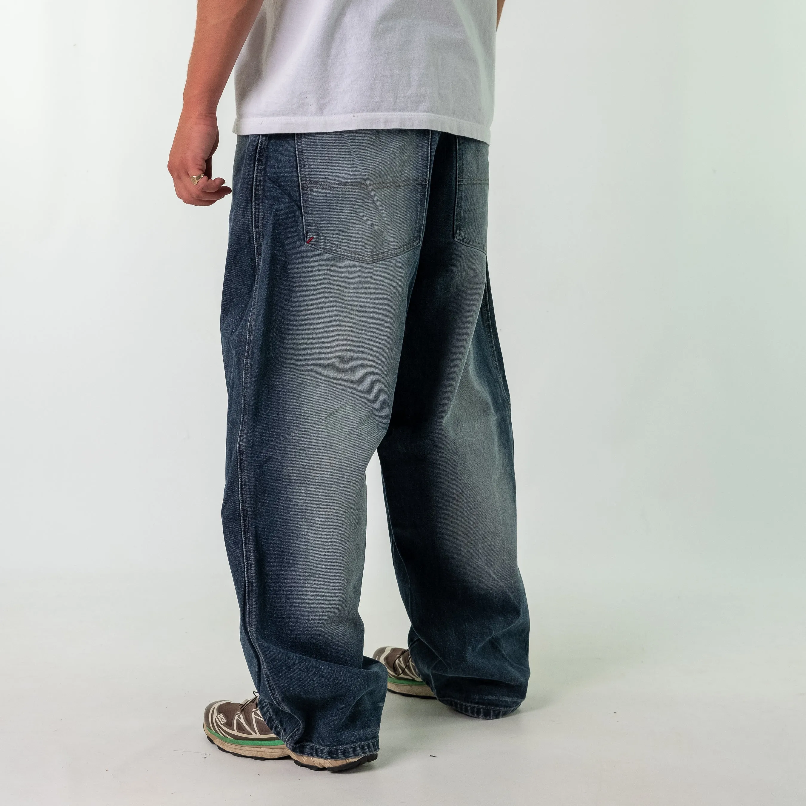 Charcoal Grey 90s  DELF Denim Hip Hop Jeans Baggy Pants (36x32)