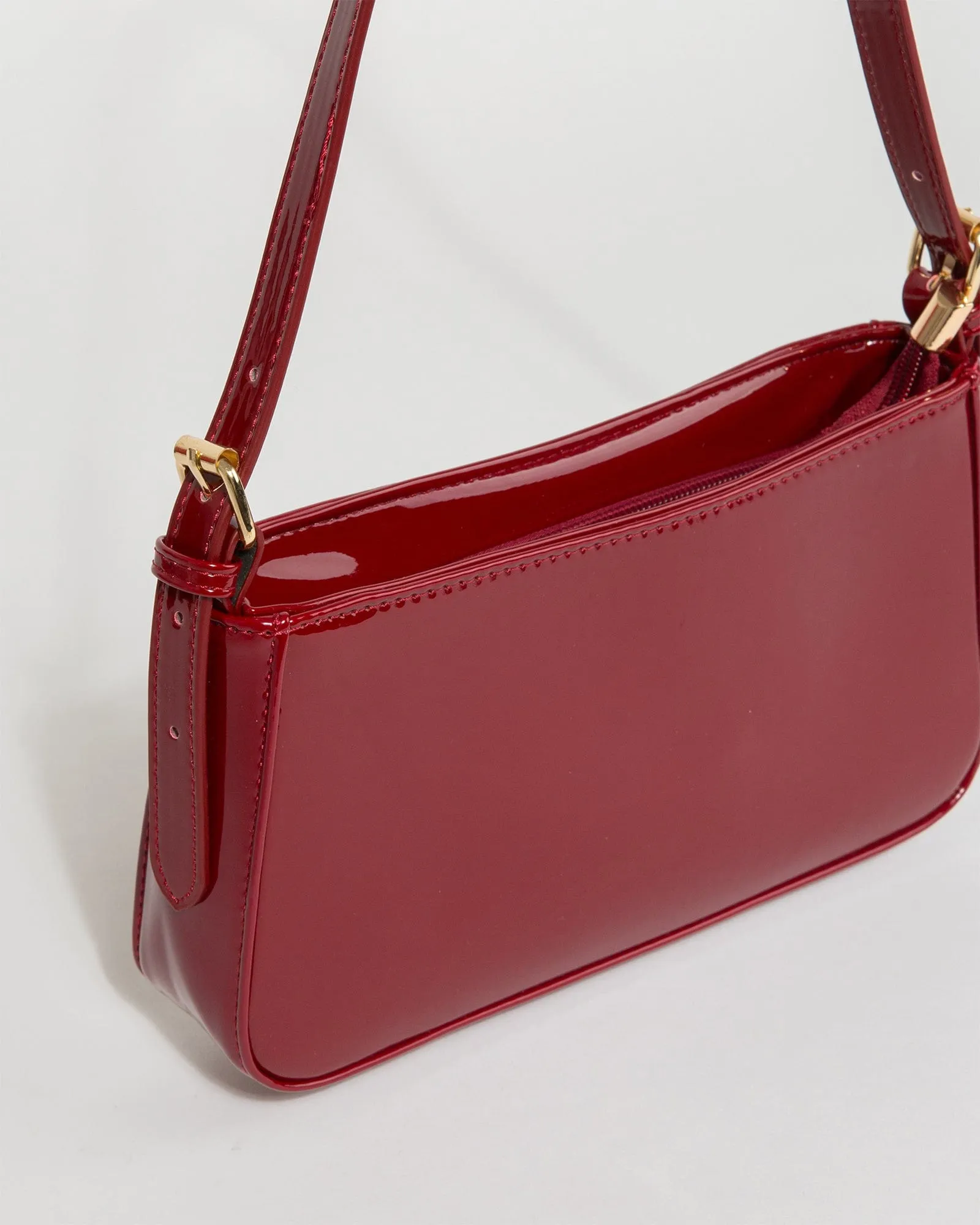 Cherry Red Frankie Buckle Strap Shoulder Bag