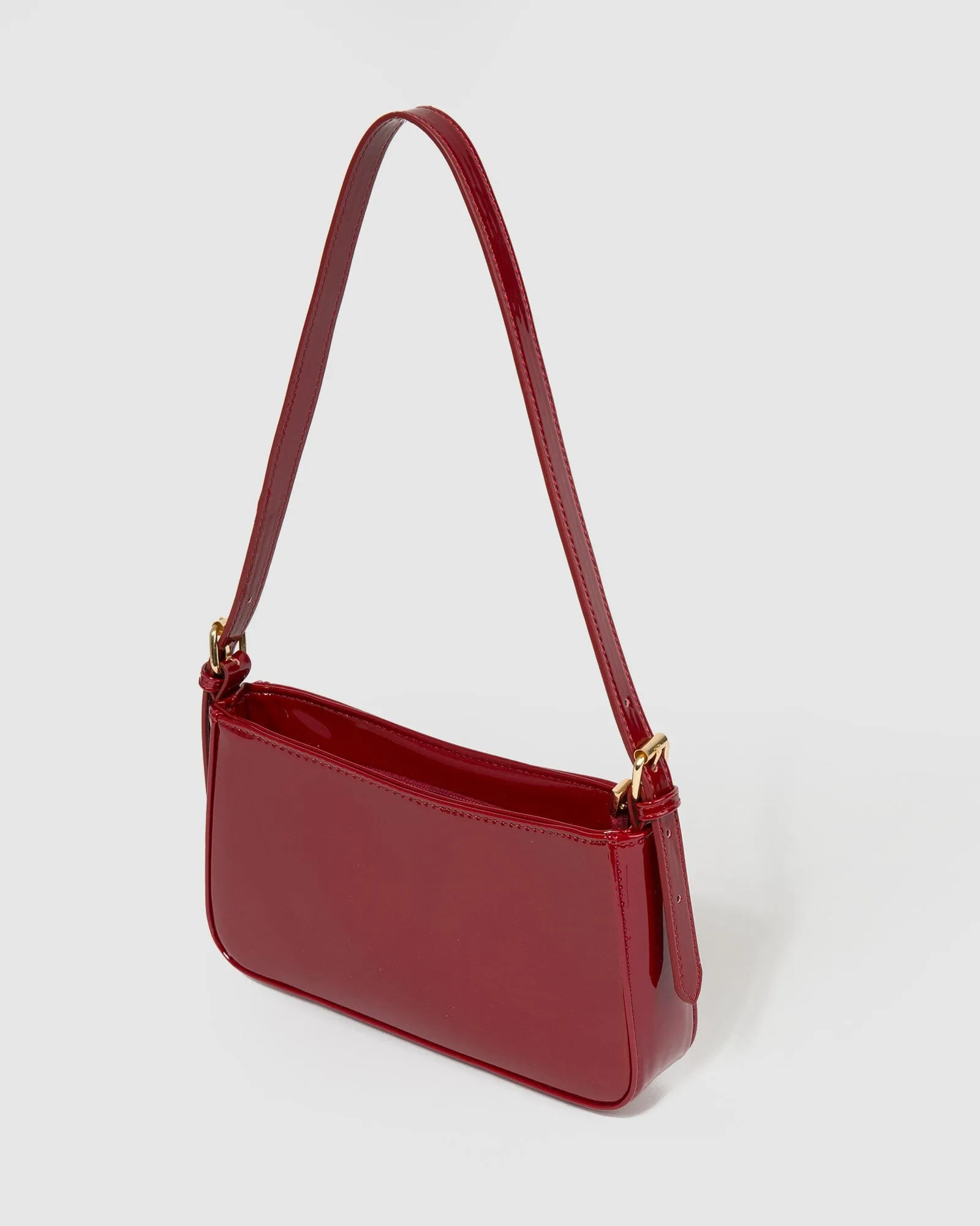 Cherry Red Frankie Buckle Strap Shoulder Bag