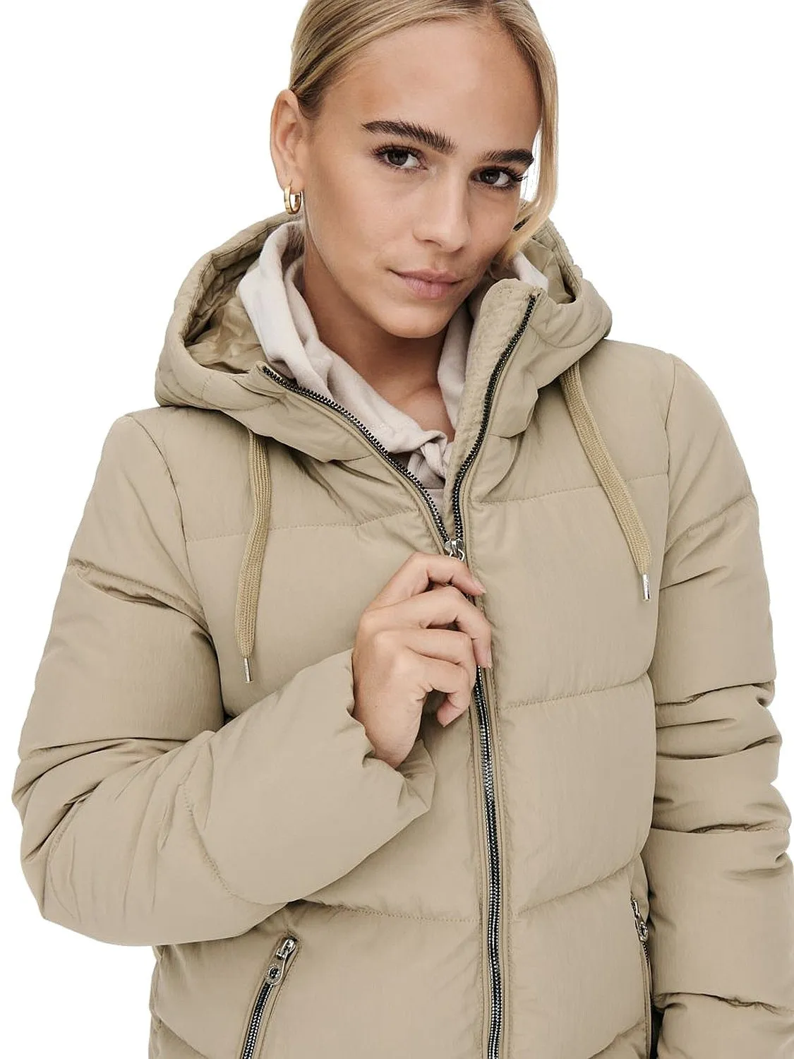 coat ONLY Dolly Long Puffer - Crockery - women´s