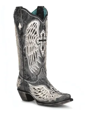 Corral A4232 Ladies Wing and Cross Cowhide Western Boot Black