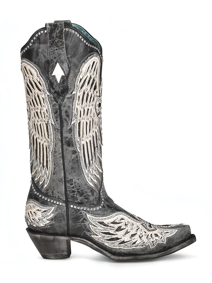 Corral A4232 Ladies Wing and Cross Cowhide Western Boot Black