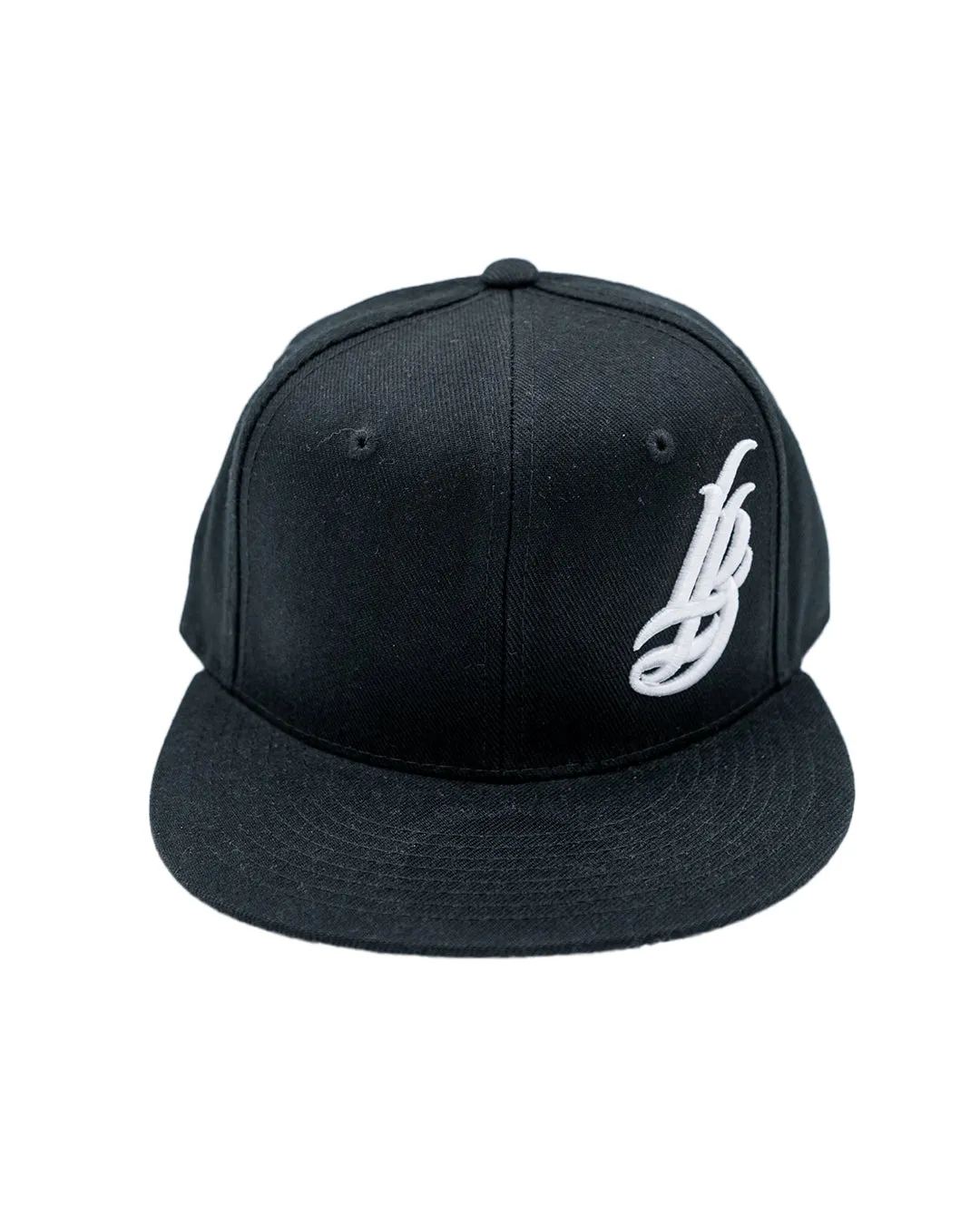 Cursive LB Black Fitted Hat