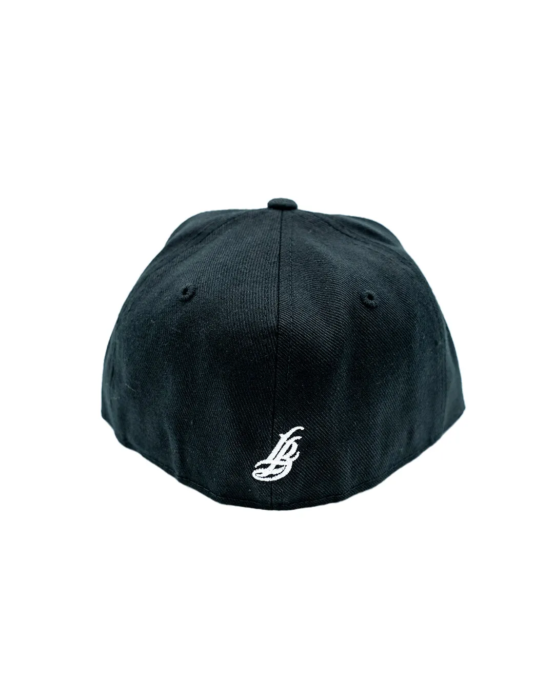 Cursive LB Black Fitted Hat