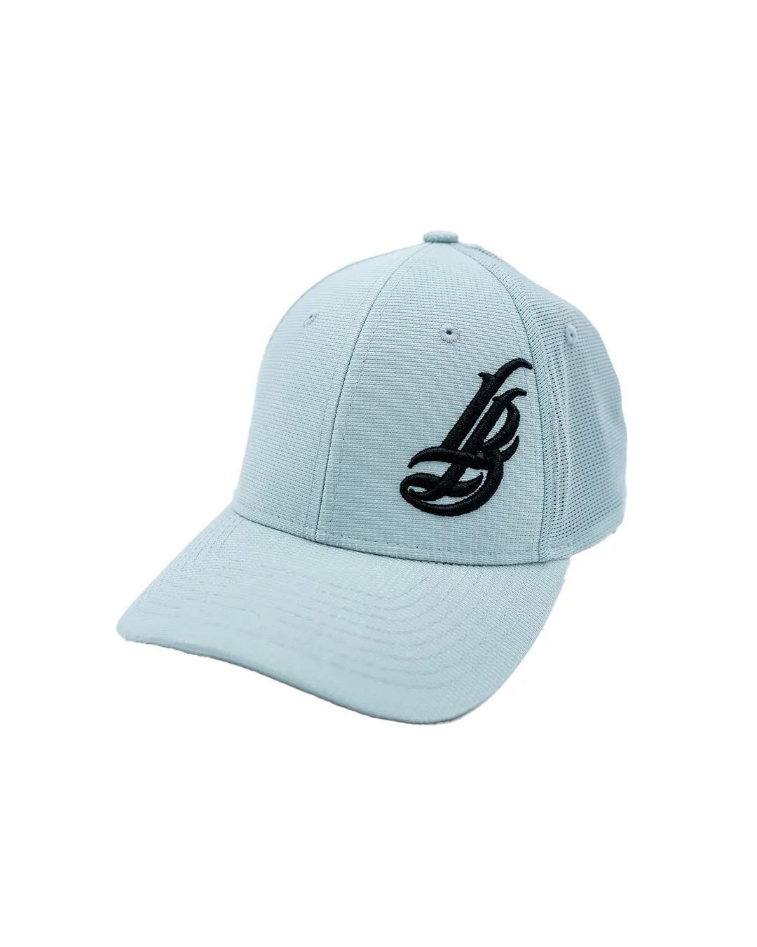 Cursive LB Grey Performance Golf Hat w/Mesh Back