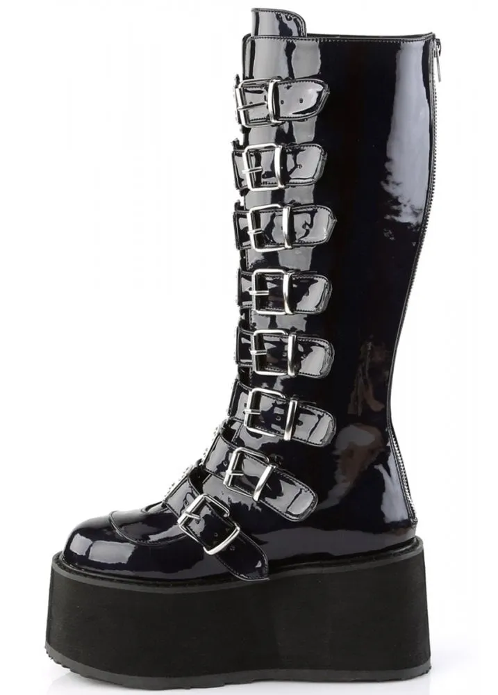 Damned 318 Hologram Knee High Platform Boot