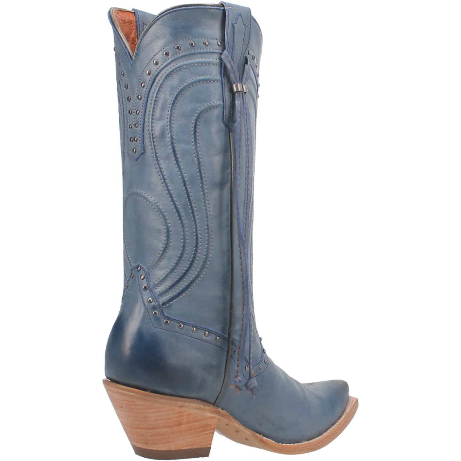 Dan Post Womens Donnah Blue Leather Cowboy Boots