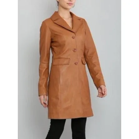 Daria Women's Tailored Leather Coat