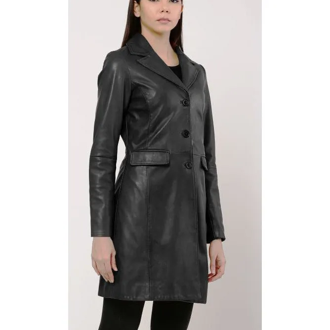 Daria Women's Tailored Leather Coat