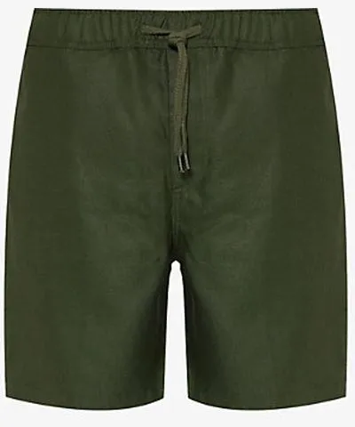 Derek Rose Mens Khaki Sydney drawstring-waist linen shorts