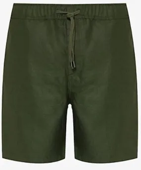 Derek Rose Mens Khaki Sydney drawstring-waist linen shorts