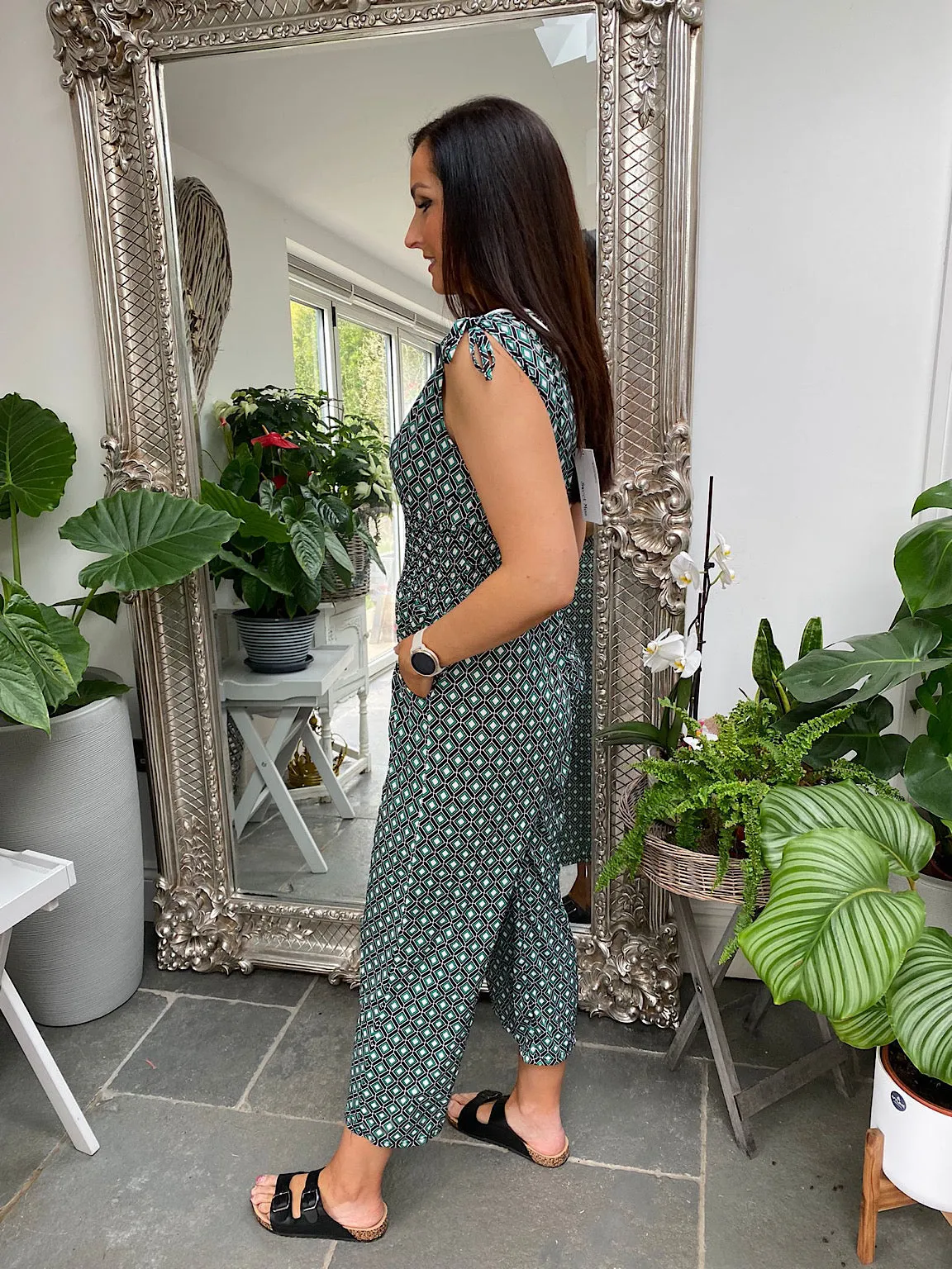 Diamond Print Jumpsuit Sophia