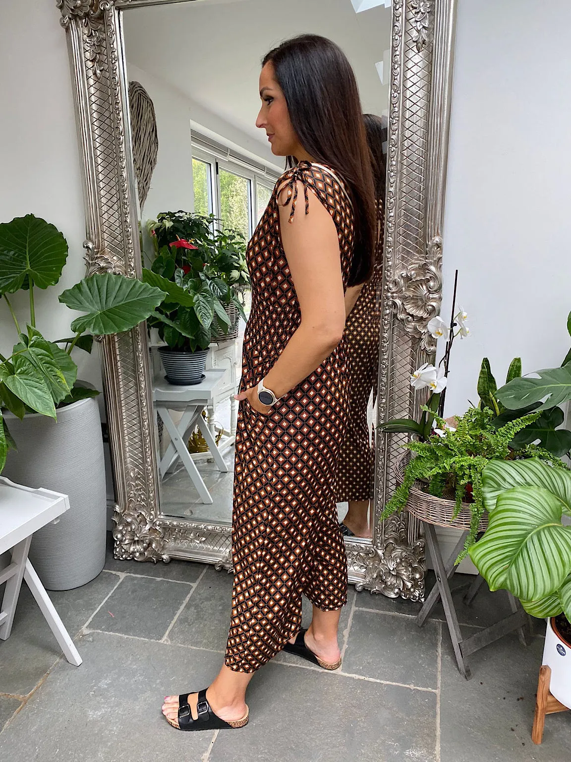 Diamond Print Jumpsuit Sophia