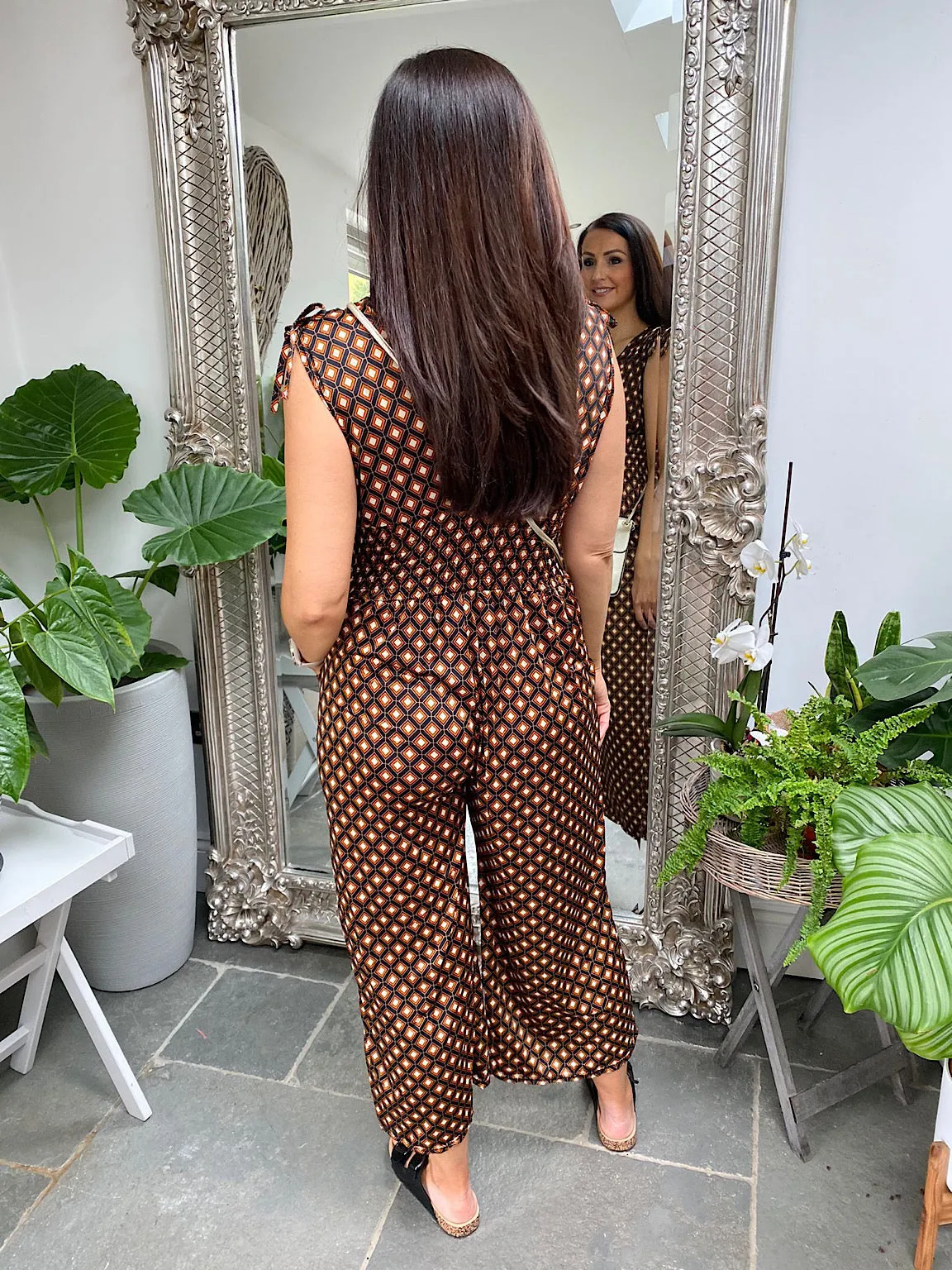 Diamond Print Jumpsuit Sophia