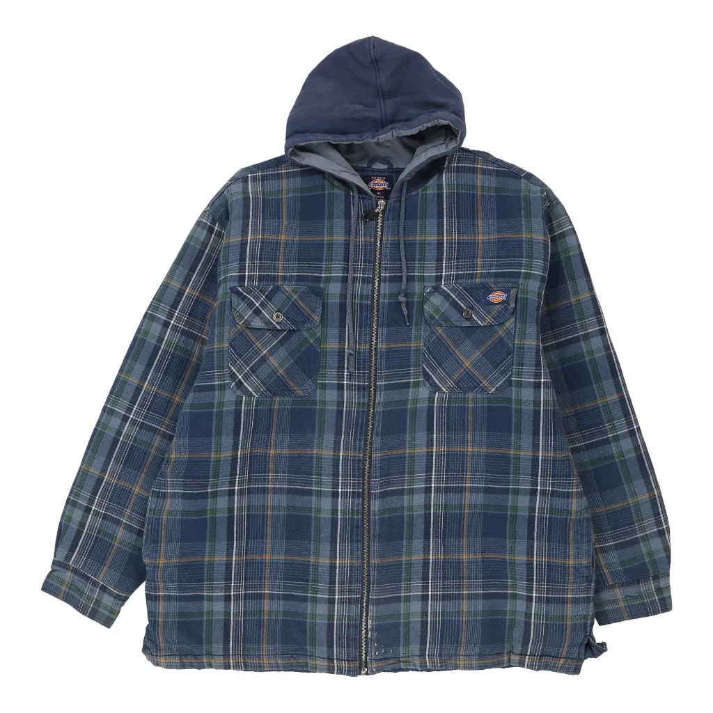 Dickies Checked Jacket - XL Blue Polyester Blend