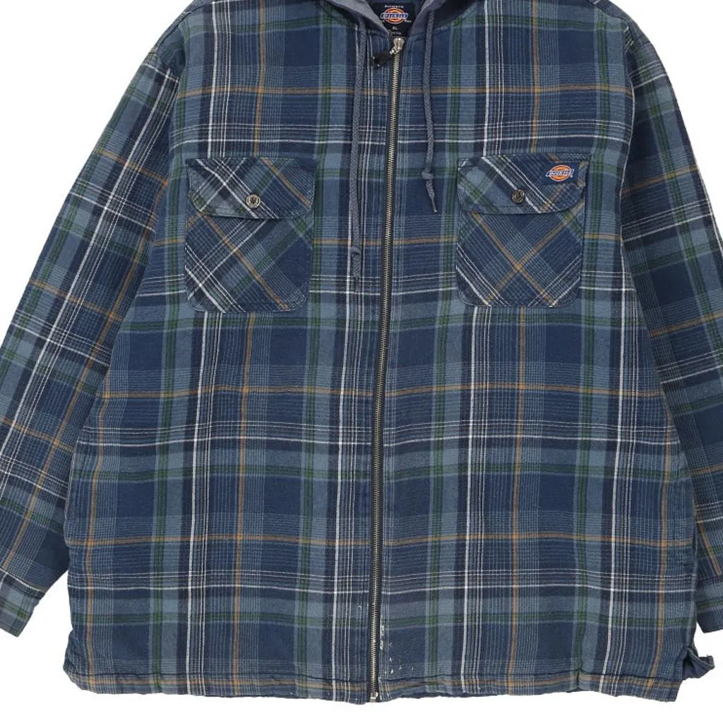 Dickies Checked Jacket - XL Blue Polyester Blend